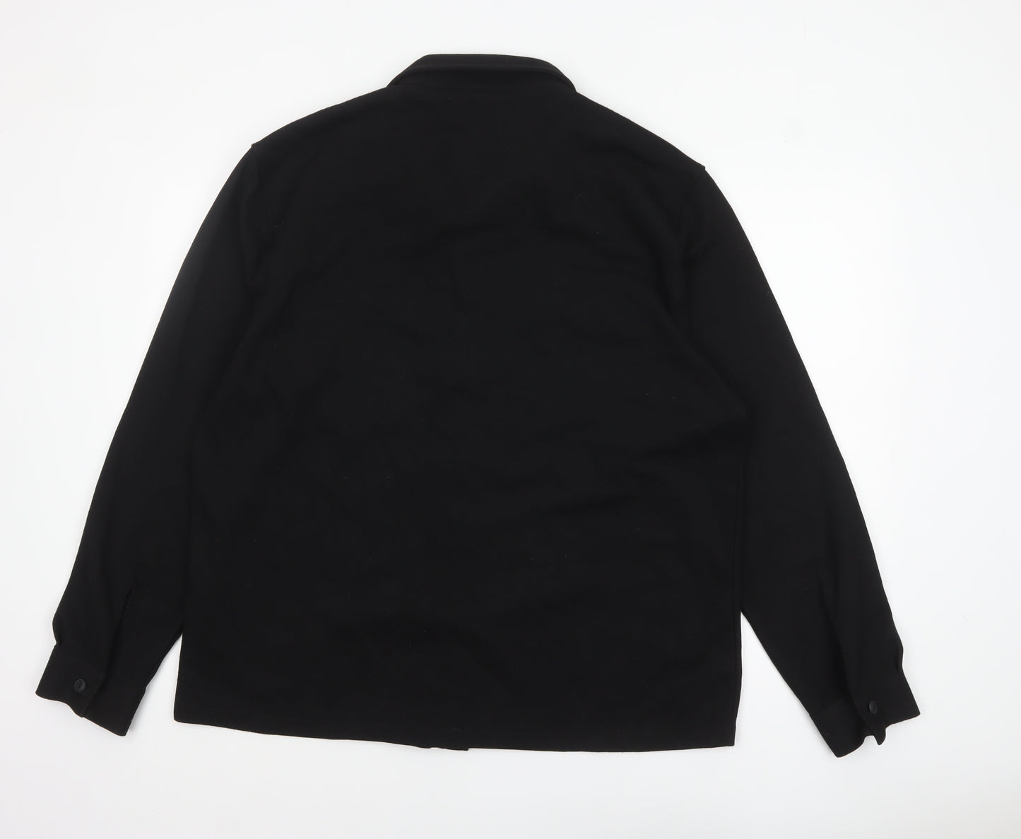 River Island Men's Black XL Button-Up Long Sleeve Casual Shirt