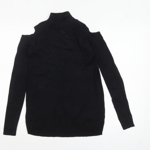 New Look Women’s Black Cold Shoulder High Neck Jumper Size 6