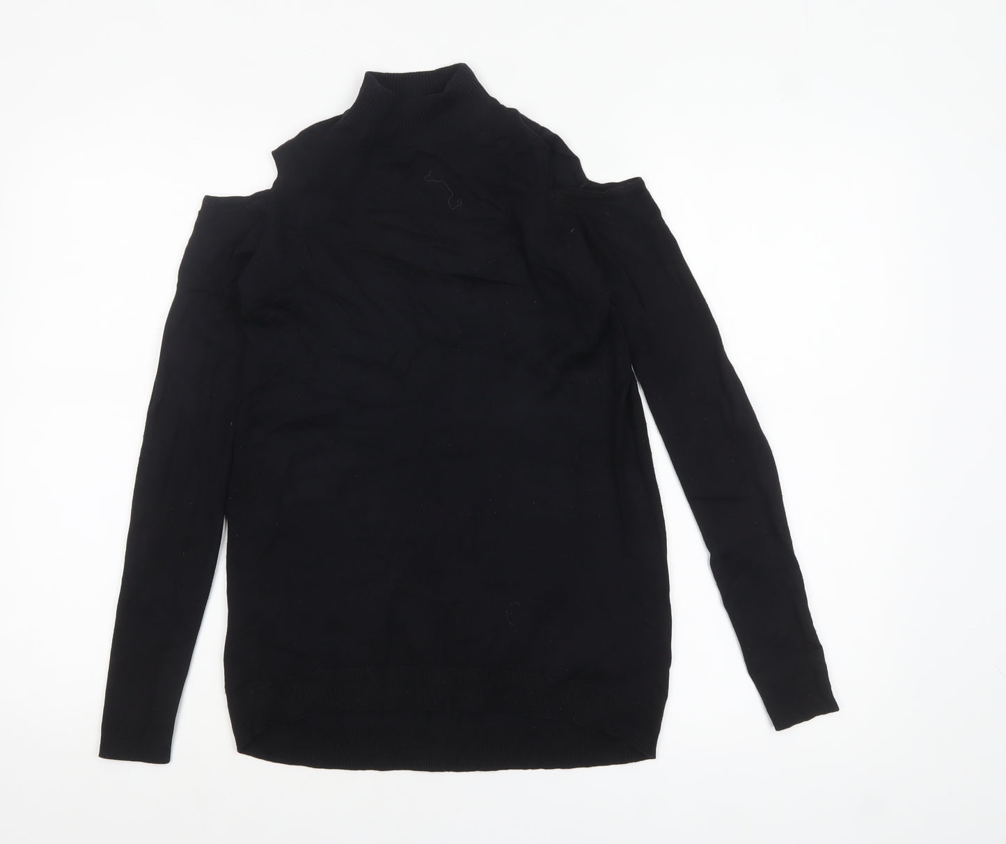 New Look Women’s Black Cold Shoulder High Neck Jumper Size 6