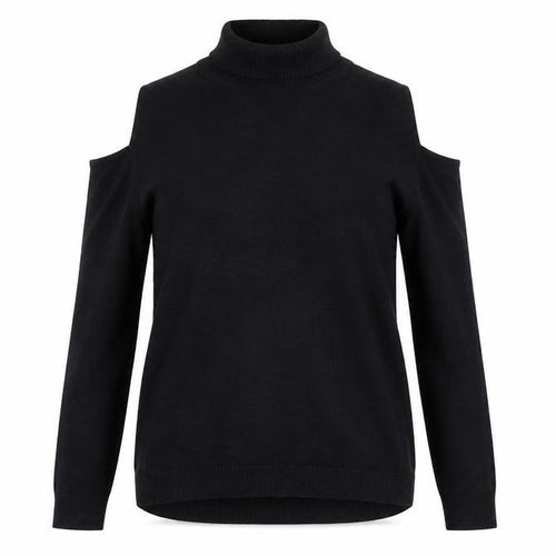 New Look Women’s Black Cold Shoulder High Neck Jumper Size 6
