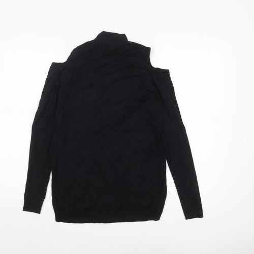 New Look Women’s Black Cold Shoulder High Neck Jumper Size 6