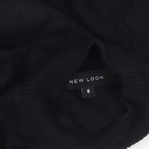 New Look Women’s Black Cold Shoulder High Neck Jumper Size 6