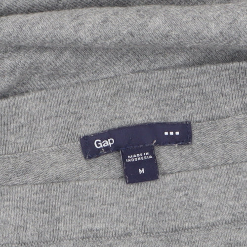 Gap Women Grey Boat Neck Cotton Blend Long Sleeve Pullover Jumper Size M
