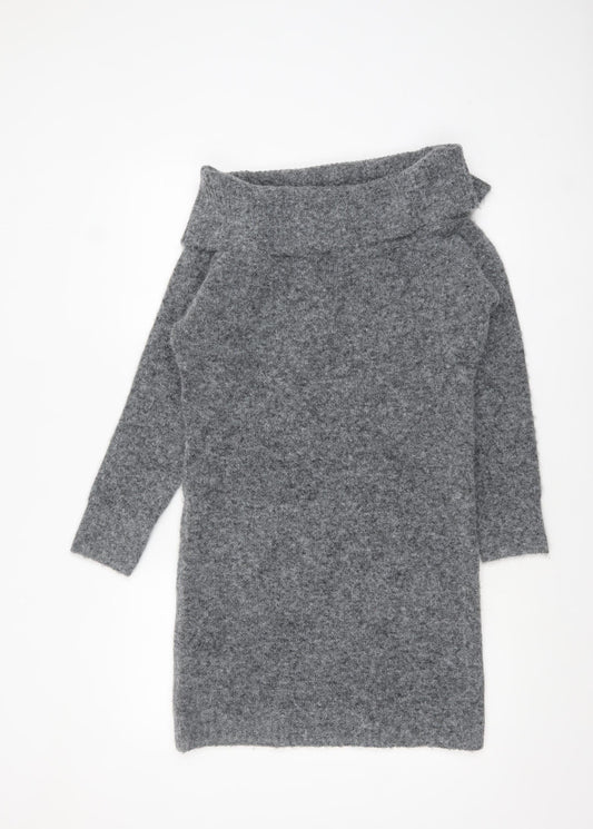 Rita Ora x Primark Women's Grey Cowl Neck Knit Jumper Size S