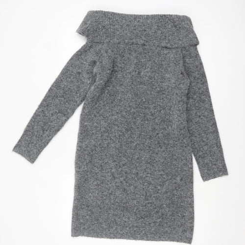 Rita Ora x Primark Women's Grey Cowl Neck Knit Jumper Size S