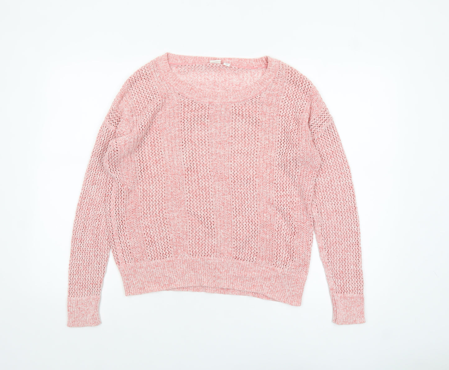 GAP Women’s Pink Open-Knit Cotton Pullover Jumper Size M