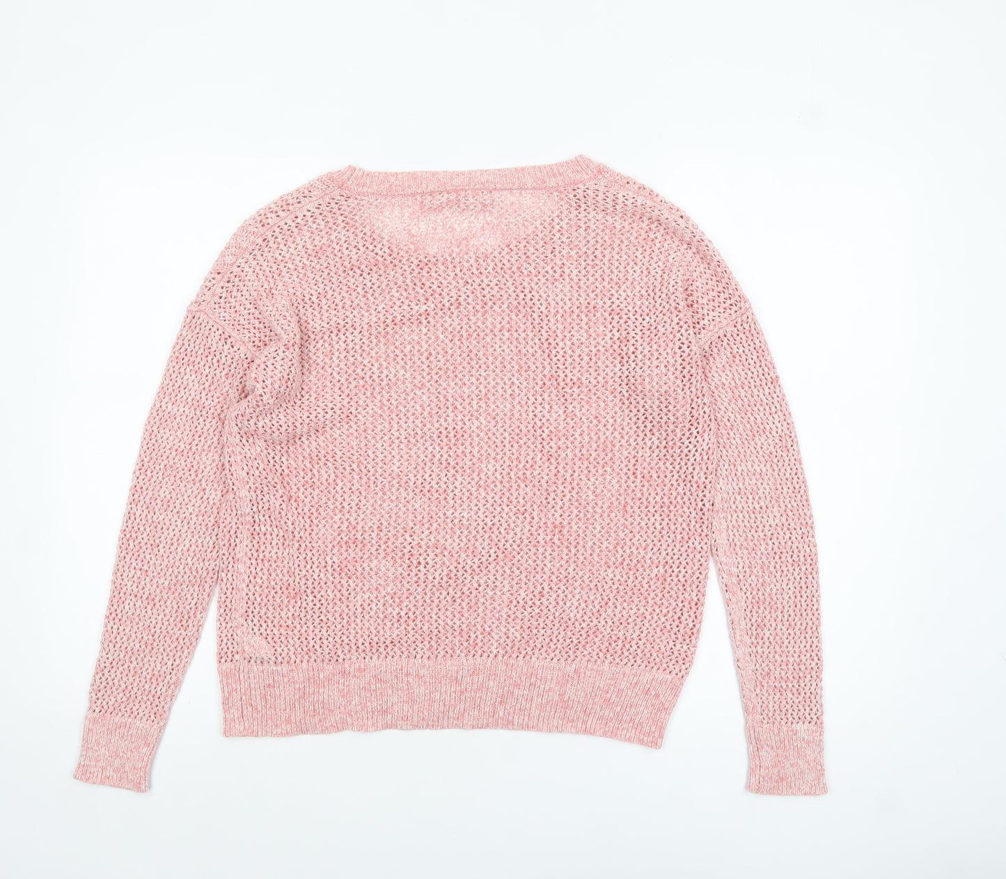 GAP Women’s Pink Open-Knit Cotton Pullover Jumper Size M