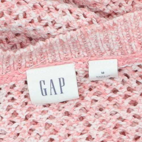 GAP Women’s Pink Open-Knit Cotton Pullover Jumper Size M