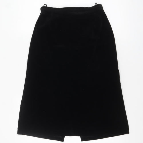Keynote Women's Black Velvet Knee Length Pencil Skirt Size 12