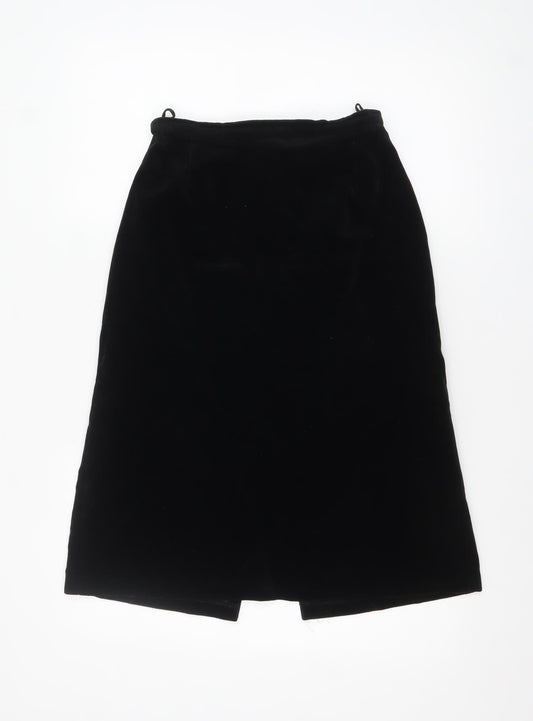 Keynote Women's Black Velvet Knee Length Pencil Skirt Size 12