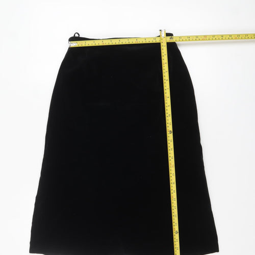 Keynote Women's Black Velvet Knee Length Pencil Skirt Size 12