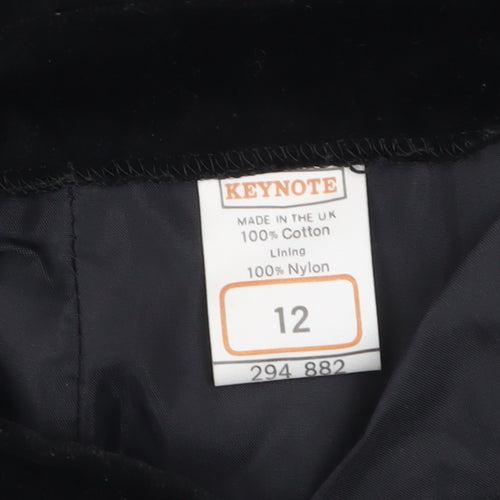 Keynote Women's Black Velvet Knee Length Pencil Skirt Size 12