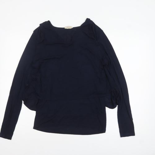 Phase Eight Women’s Blue V-Neck Tunic Long Sleeve Jersey Blouse Size 16