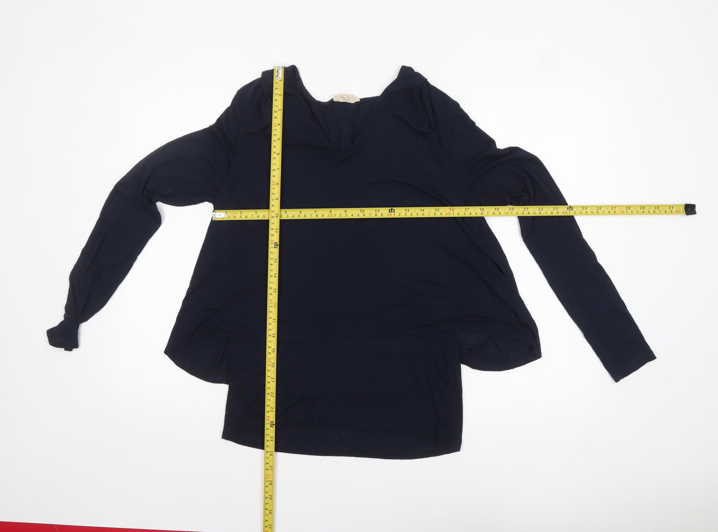 Phase Eight Women’s Blue V-Neck Tunic Long Sleeve Jersey Blouse Size 16