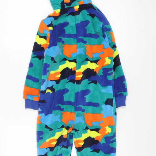 Marks and Spencer Boys Multicoloured Fleece Camouflage Hooded Onesie 5-6 Years