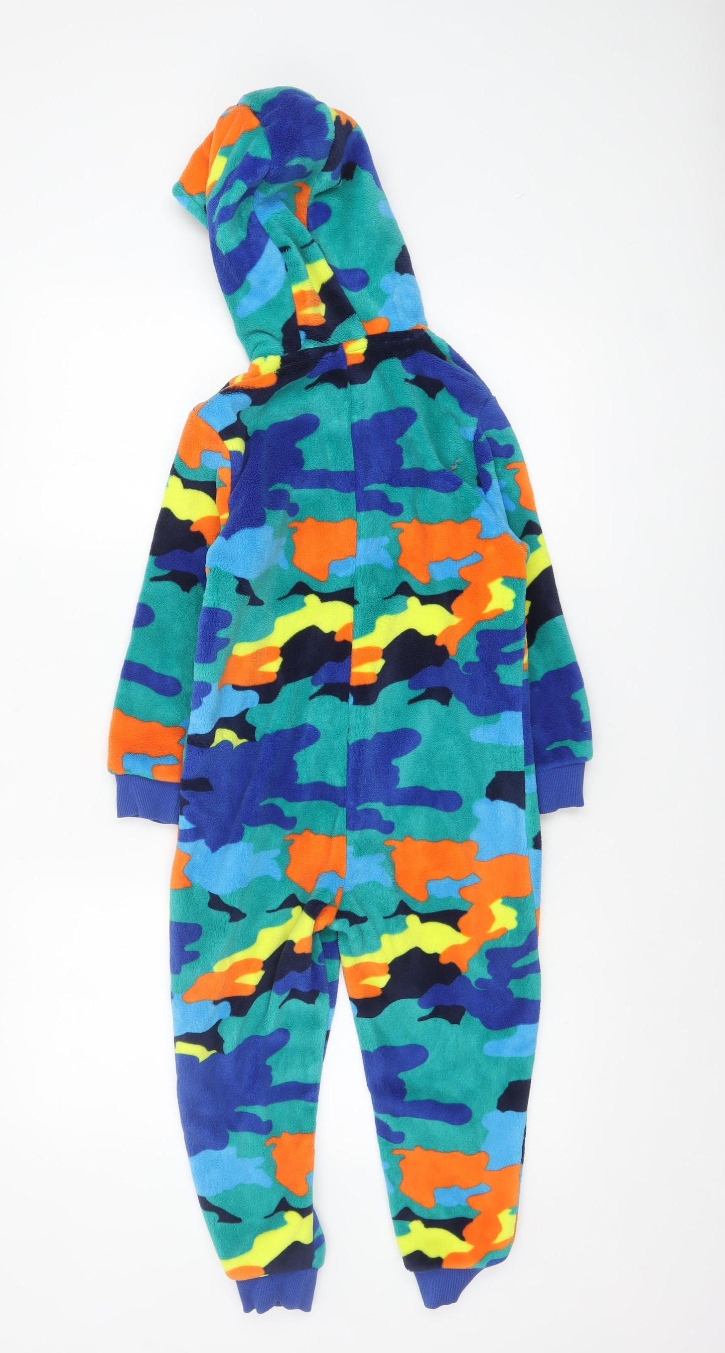 Marks and Spencer Boys Multicoloured Fleece Camouflage Hooded Onesie 5-6 Years