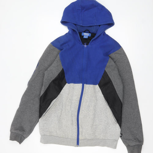 adidas Men's Blue Grey Full Zip Hoodie M Sportswear