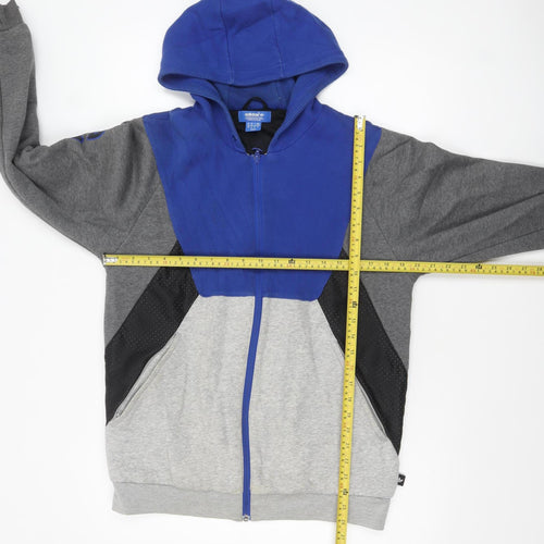 adidas Men's Blue Grey Full Zip Hoodie M Sportswear