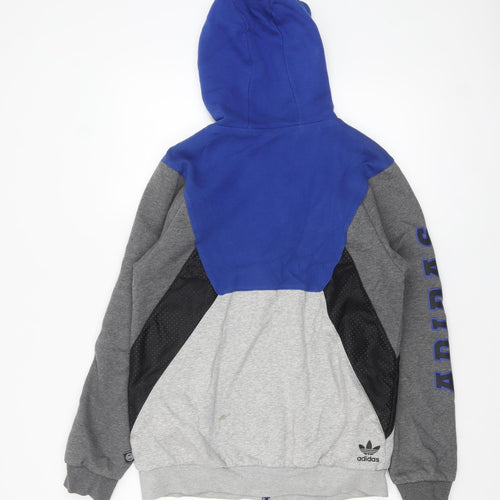 adidas Men's Blue Grey Full Zip Hoodie M Sportswear