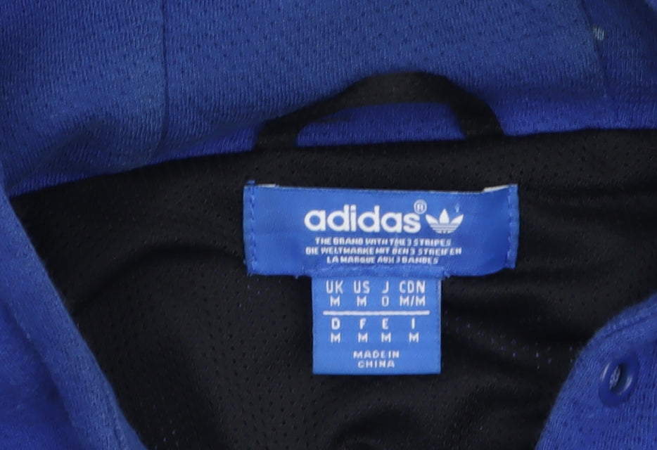 adidas Men's Blue Grey Full Zip Hoodie M Sportswear