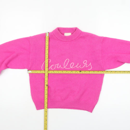 H&M Women’s Pink Mock Neck Pullover Jumper XS Wool Blend