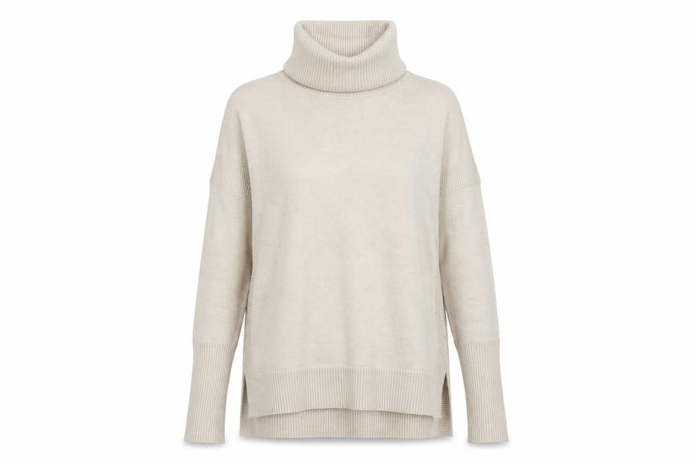French Connection Women Beige Roll Neck Long Sleeve Jumper Size S