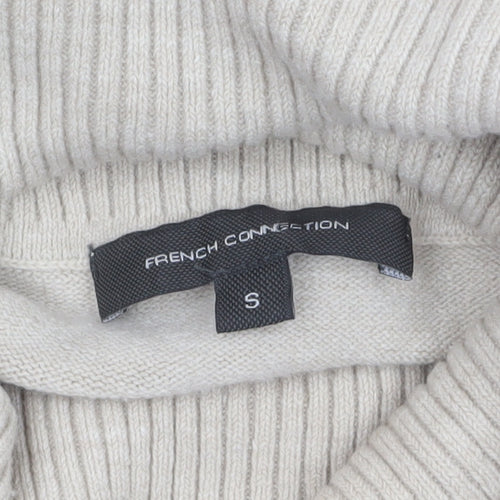 French Connection Women Beige Roll Neck Long Sleeve Jumper Size S