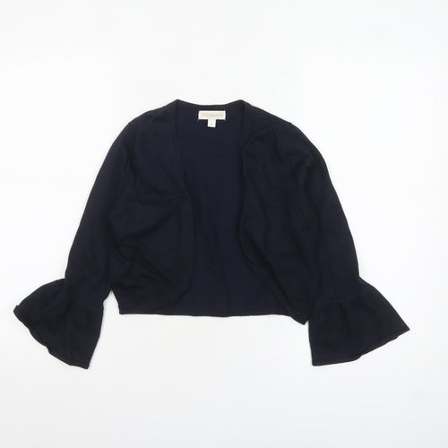 Monsoon Women Blue Small Bell Sleeve Knit Cardigan