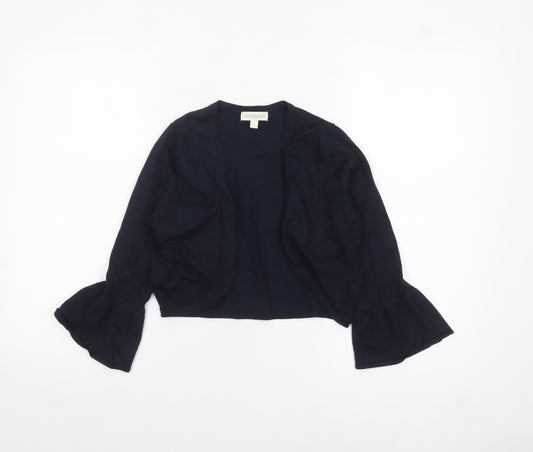 Monsoon Women Blue Small Bell Sleeve Knit Cardigan