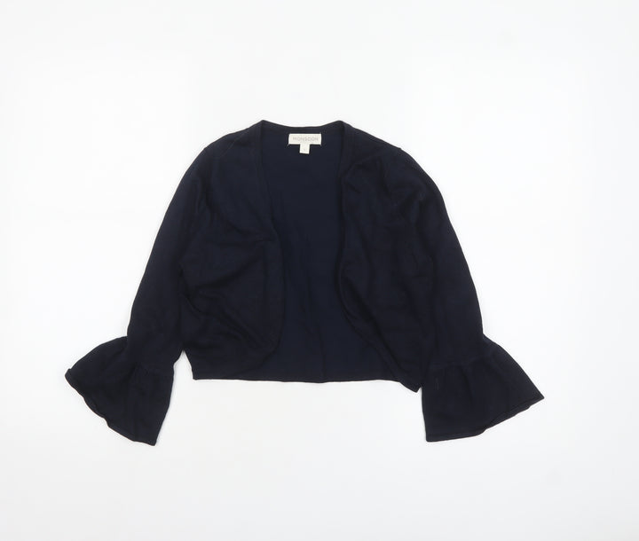 Monsoon Women Blue Small Bell Sleeve Knit Cardigan