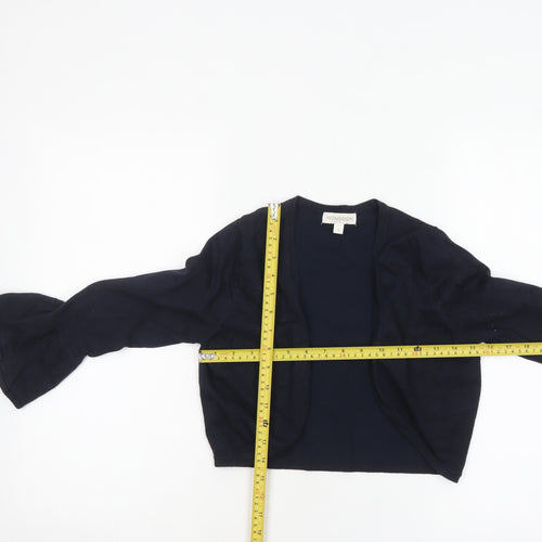 Monsoon Women Blue Small Bell Sleeve Knit Cardigan