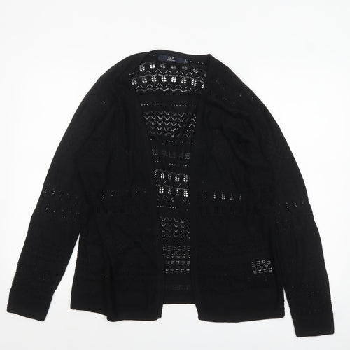 Isle Essentials Women's Black Open-Knit Cardigan Size S 10-12