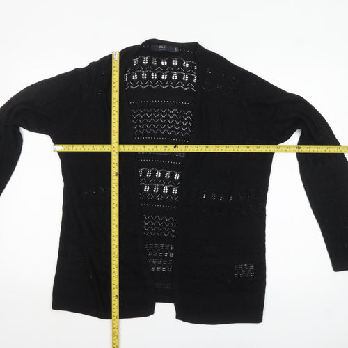 Isle Essentials Women's Black Open-Knit Cardigan Size S 10-12
