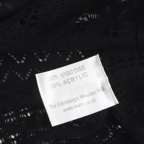 Isle Essentials Women's Black Open-Knit Cardigan Size S 10-12