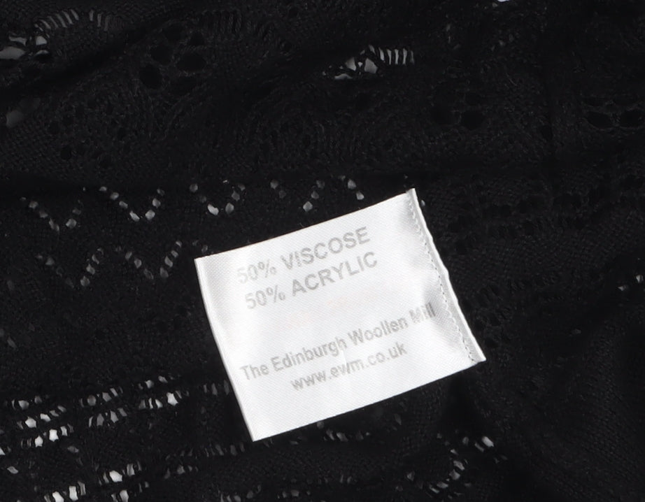 Isle Essentials Women's Black Open-Knit Cardigan Size S 10-12