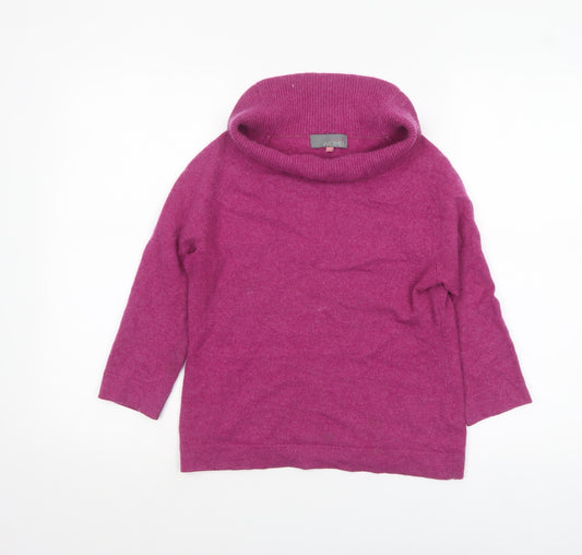 John Lewis Women Purple Cashmere Cowl Neck Jumper Size 10