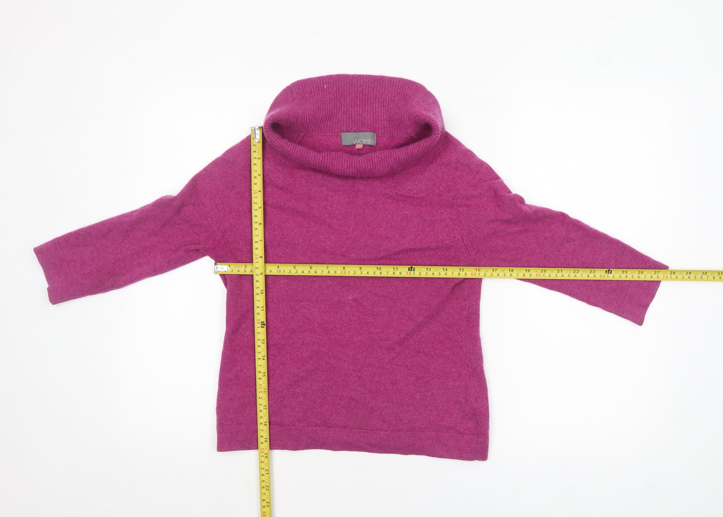 John Lewis Women Purple Cashmere Cowl Neck Jumper Size 10