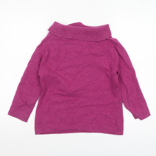 John Lewis Women Purple Cashmere Cowl Neck Jumper Size 10