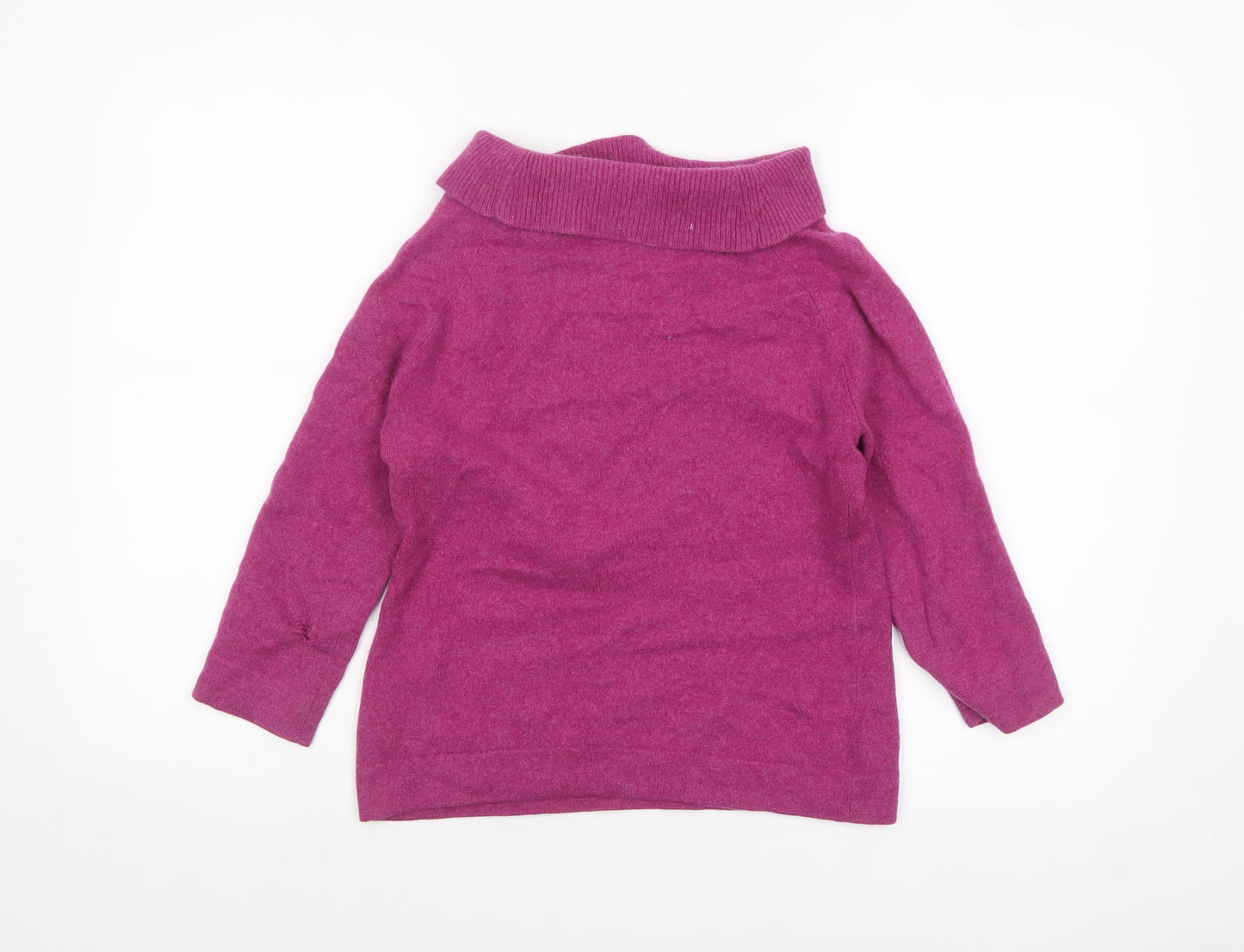 John Lewis Women Purple Cashmere Cowl Neck Jumper Size 10