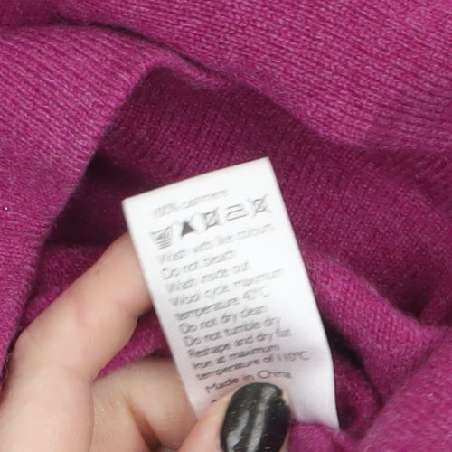 John Lewis Women Purple Cashmere Cowl Neck Jumper Size 10