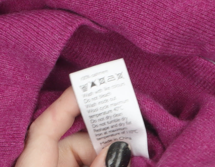 John Lewis Women Purple Cashmere Cowl Neck Jumper Size 10