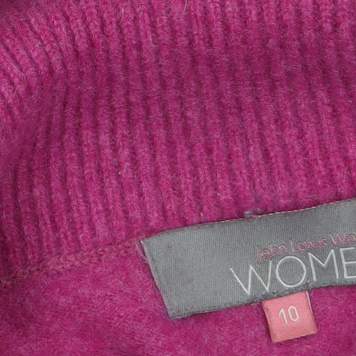 John Lewis Women Purple Cashmere Cowl Neck Jumper Size 10