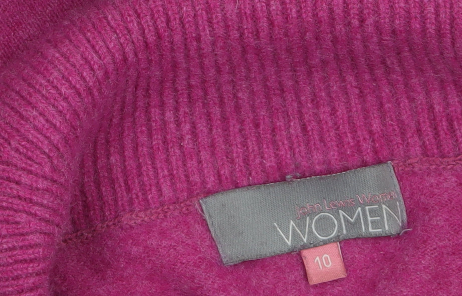 John Lewis Women Purple Cashmere Cowl Neck Jumper Size 10