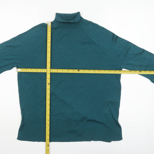 Zara Women Green Mock Neck Long Sleeve Pullover Jumper Size 8