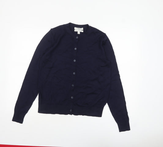 Marks and Spencer Women's Blue Merino Wool Cardigan Size 10
