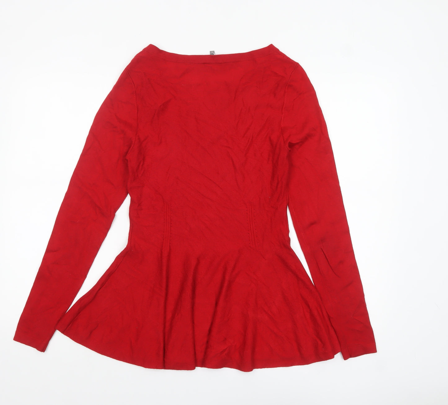 Phase Eight Women's Red Long Sleeve Peplum Jumper Size 10
