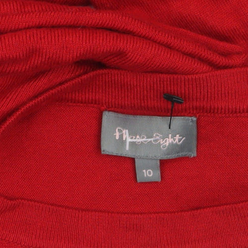 Phase Eight Women's Red Long Sleeve Peplum Jumper Size 10