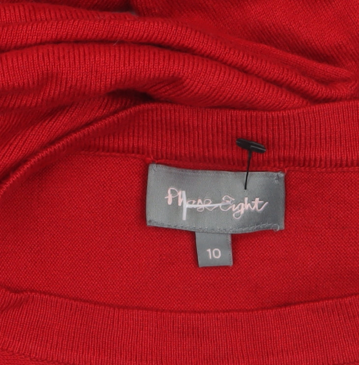 Phase Eight Women's Red Long Sleeve Peplum Jumper Size 10