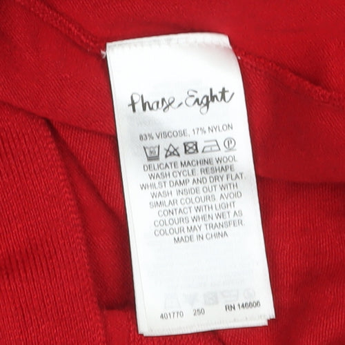 Phase Eight Women's Red Long Sleeve Peplum Jumper Size 10