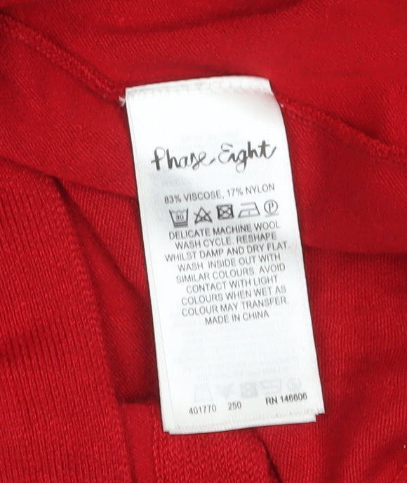 Phase Eight Women's Red Long Sleeve Peplum Jumper Size 10